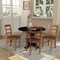 International Concepts 42 in. Solid Wood Dual Drop Leaf Dining Table with 4 Chairs in Black/Distressed Oak K46-42DPT-23-C42-2-4 - alternate 2